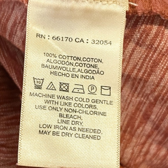 Anthropologie Long Shore Pull On Pants Medium Cropped Heathered Red Classic Boho - Picture 7 of 7